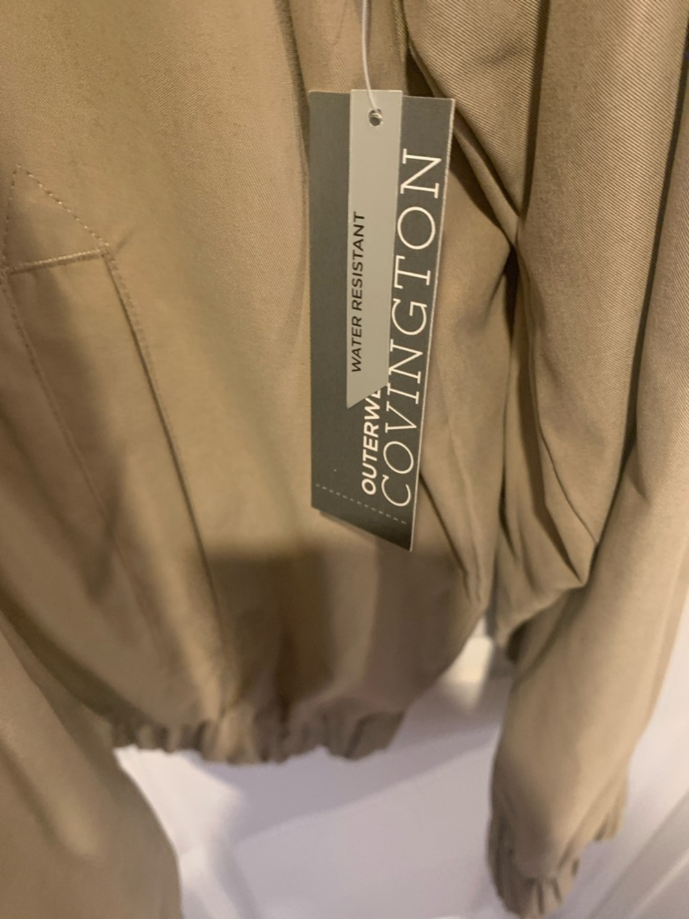 Covington Men's Tan Zip-Front Windbreaker Jacket - Picture 5 of 5